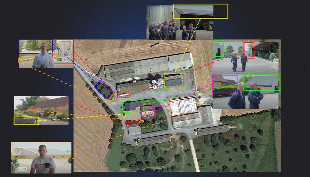 identification des images de la vidéo promotionnelle de Lidl sur la vue satellite